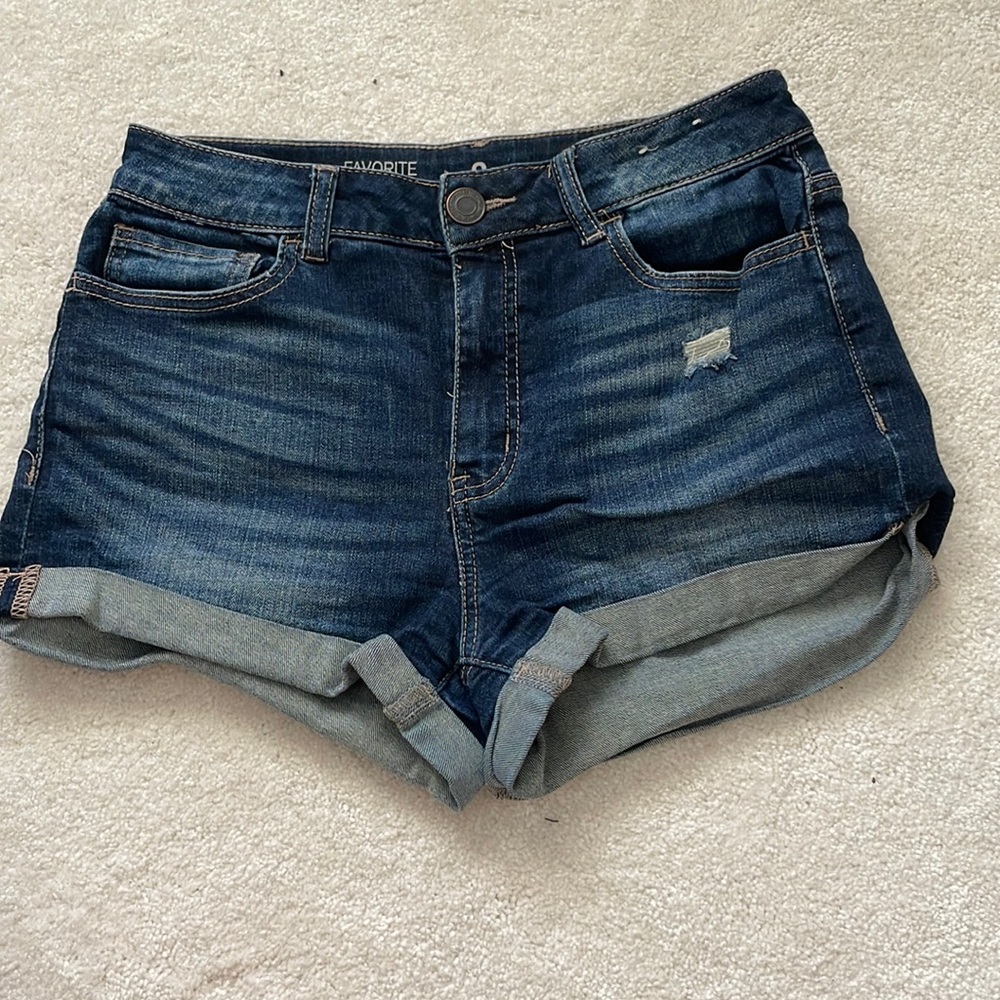 Dark Blue Denim Shorts
